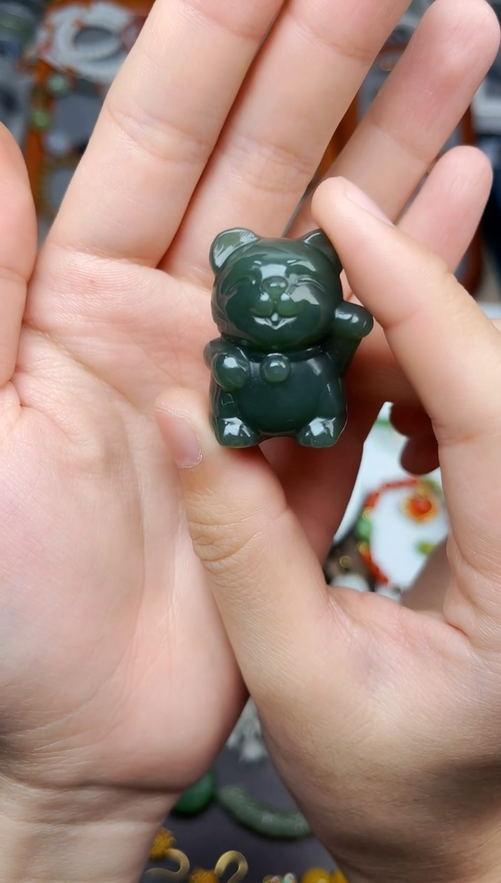 未镶嵌和田玉摆件招财猫06