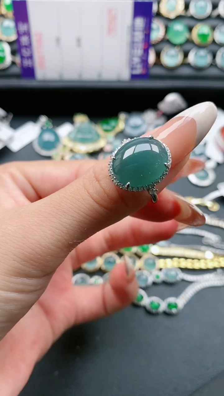 【闪购商品】翡翠戒指银S925镶嵌1111111