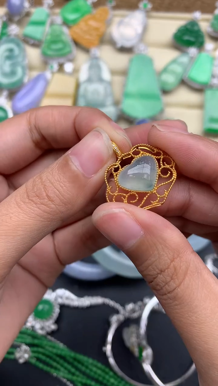 【闪购商品】翡翠颈饰18K金镶嵌318-中国好珍宝