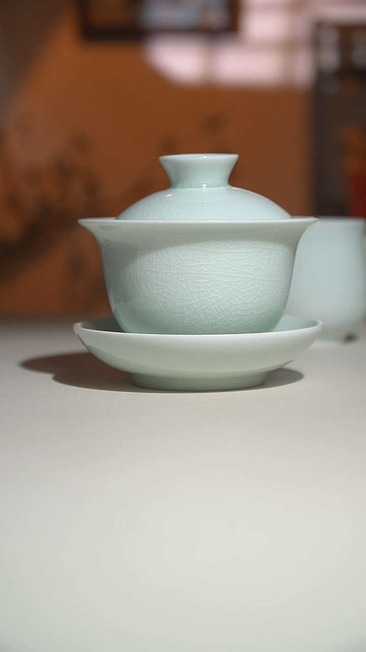 【闪购商品】其他玉青玉兰盖碗三才