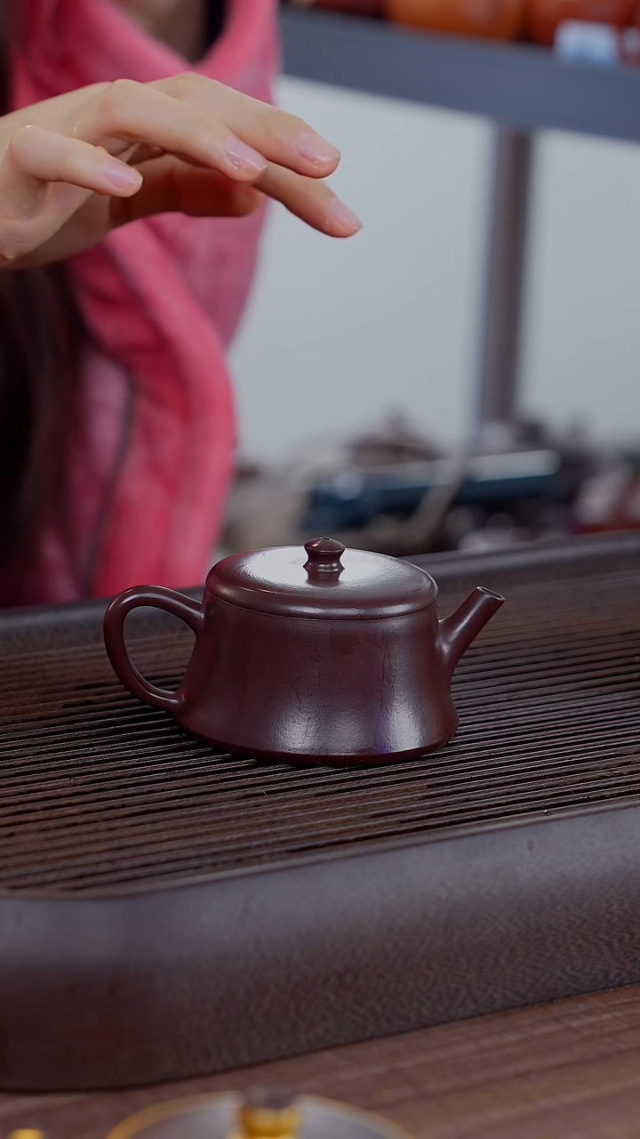 【闪购商品】紫砂茶壶柱础光素紫泥紫砂壶