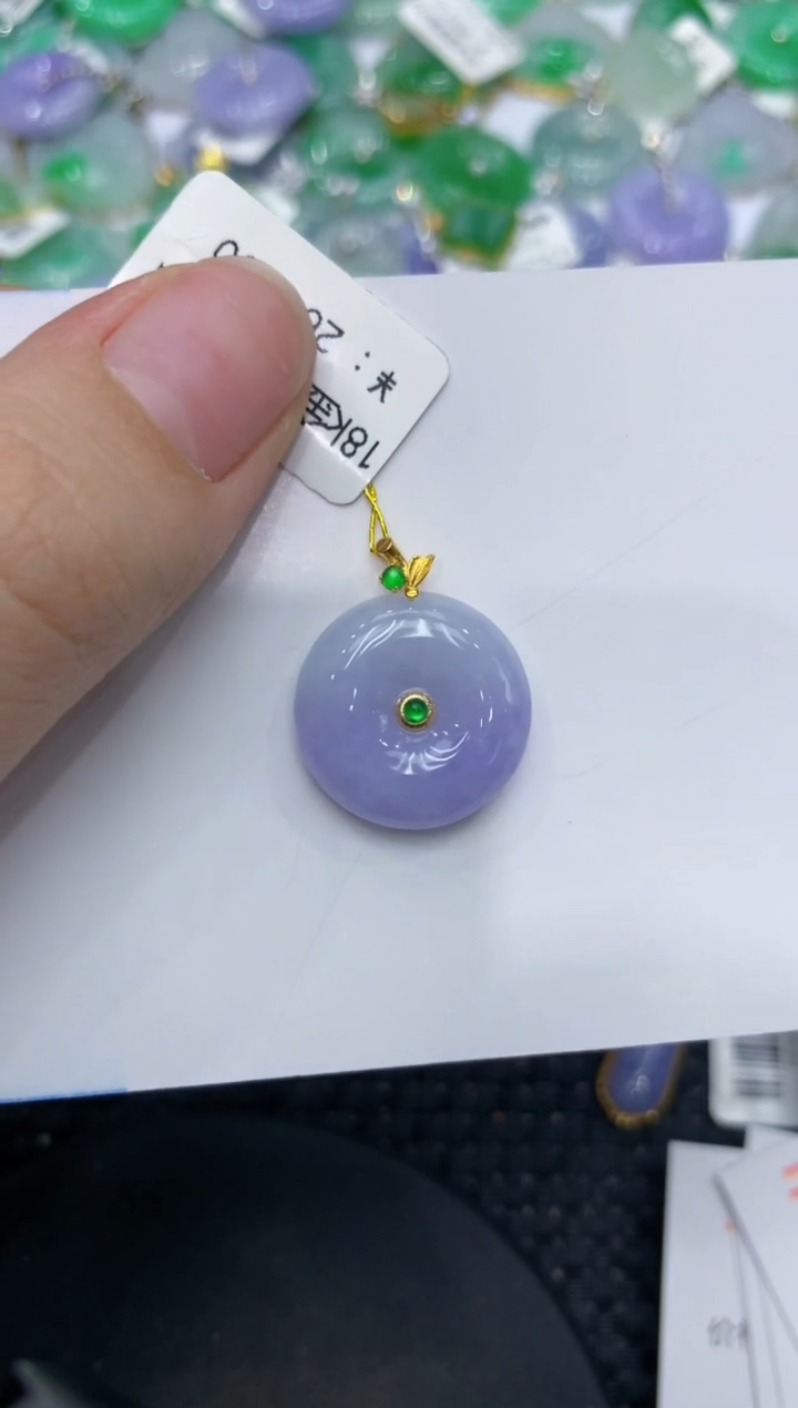 【闪购商品】翡翠颈饰18K金镶嵌1111111111111