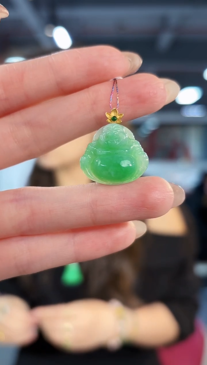 【闪购商品】翡翠颈饰18K金镶嵌缅料A货/支持复检/一件