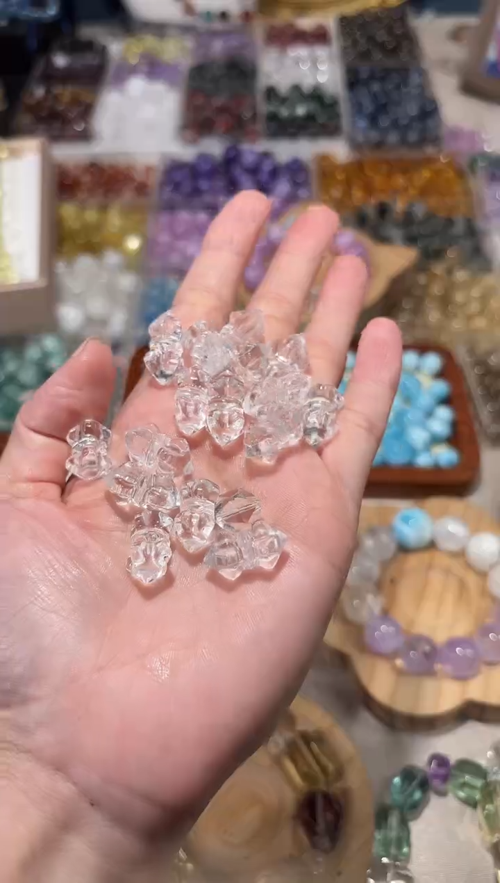 水晶手串未镶嵌白水晶双尖杵单颗