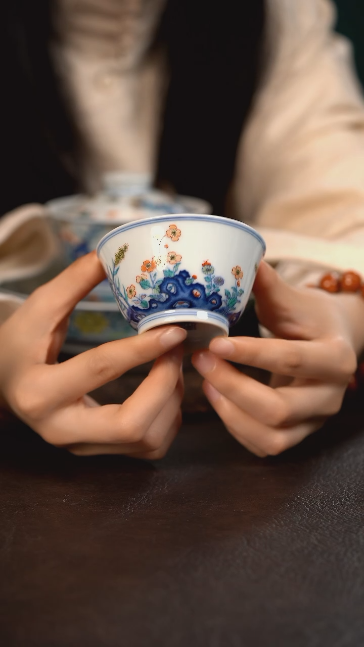 【闪购商品】杯云霞珍藏五彩秋鸣马蹄杯
