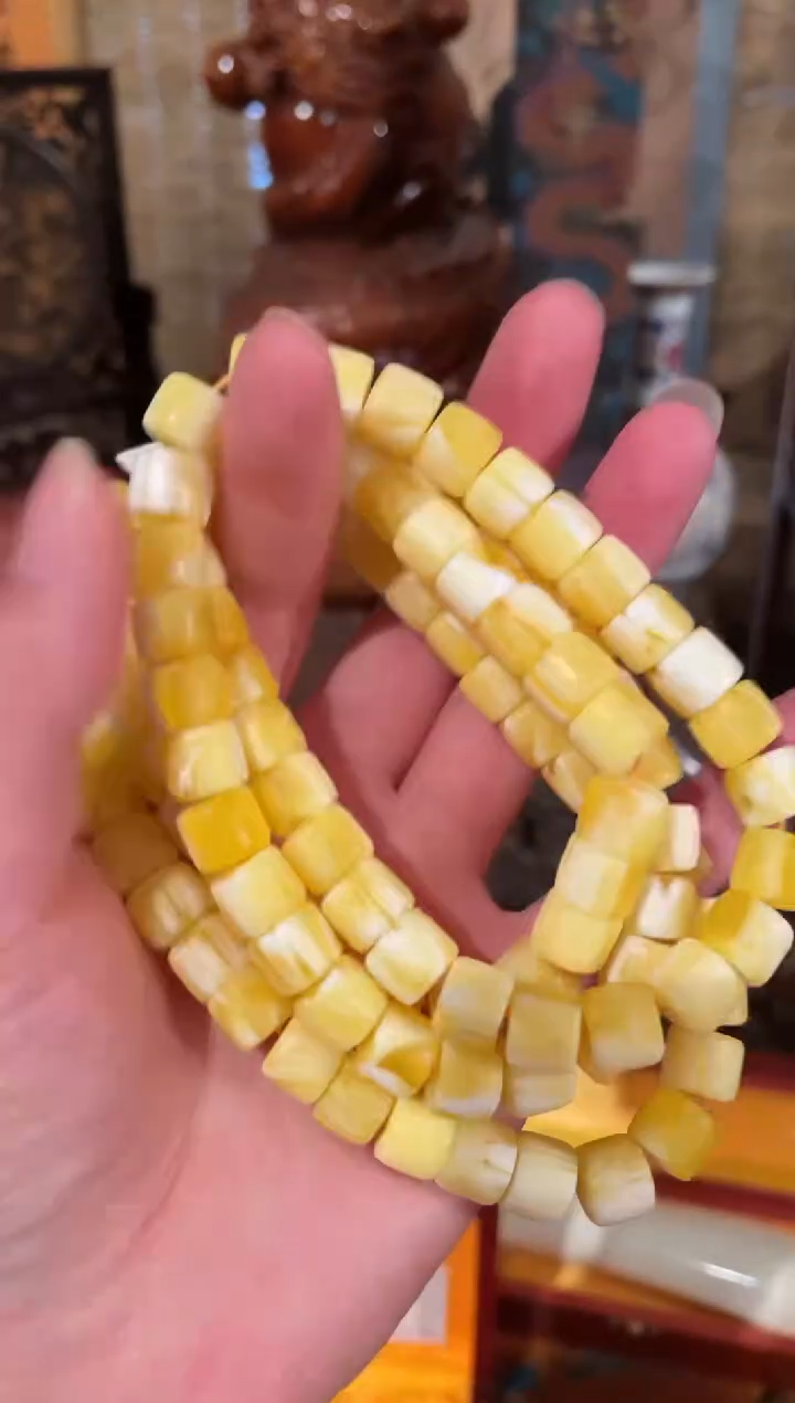 未镶嵌颈饰蜜蜡黄蜜桶108