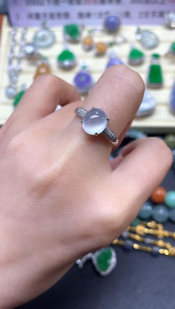 【闪购商品】翡翠戒指18K金镶嵌戒指|3500+350