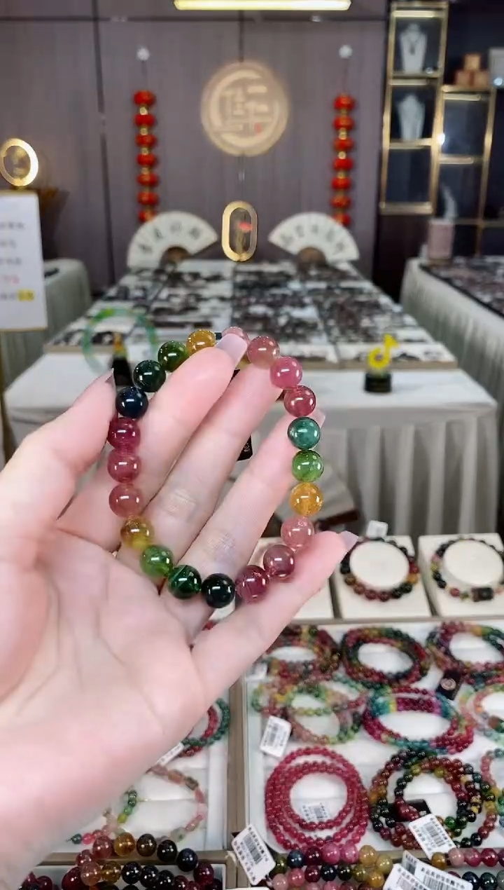 未镶嵌老矿碧玺单圈手串9mm+碧玺多样性发一条hon