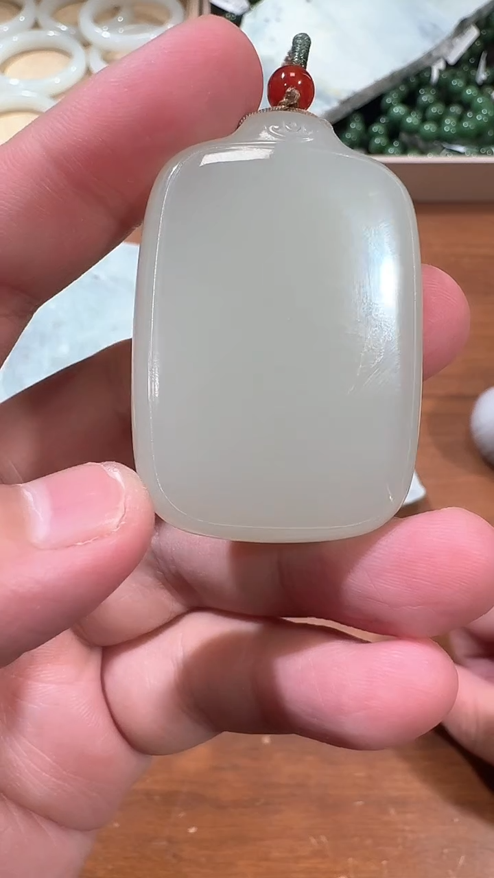 【闪购商品】和田玉吊坠未镶嵌10-42平安牌（牌头方）