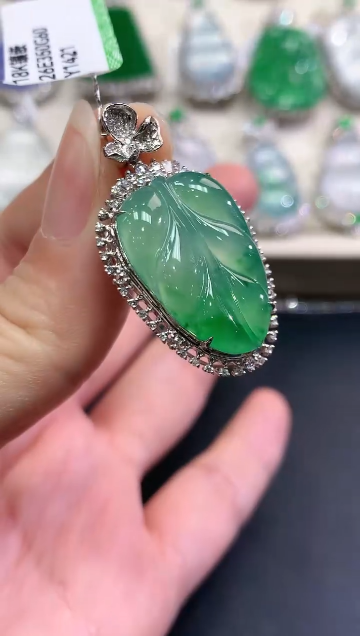 【闪购商品】翡翠颈饰18K金镶嵌C59   