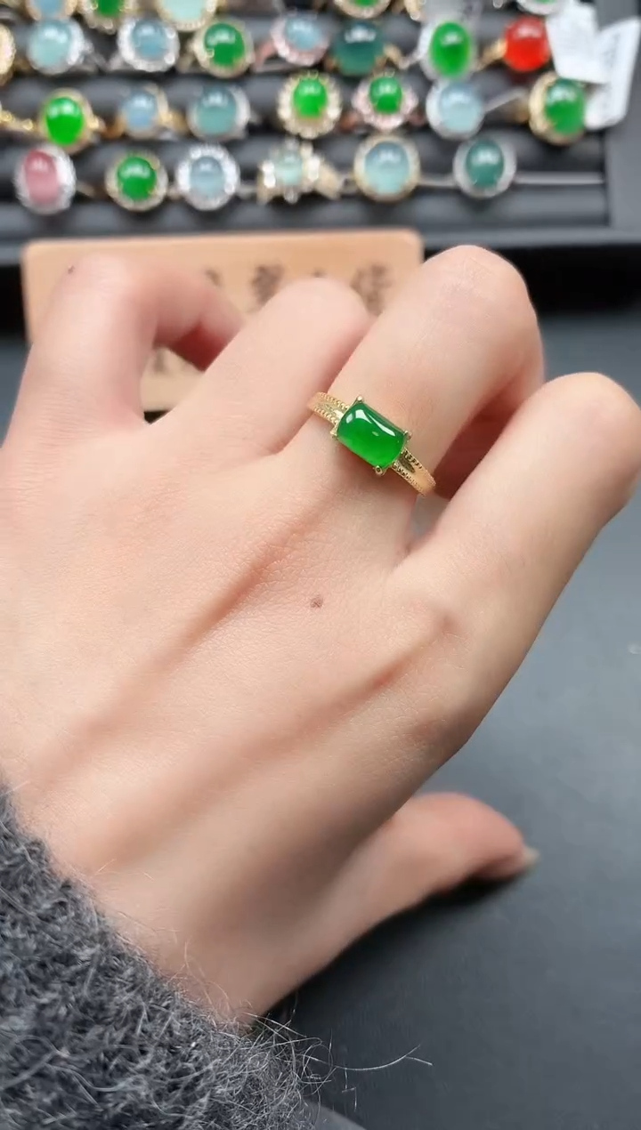 银S925镶嵌戒指翡翠11