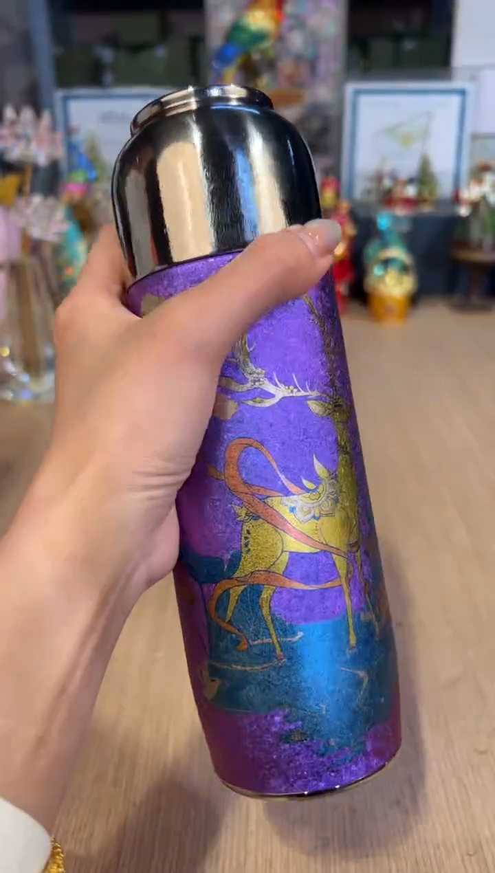 【闪购商品】杯88磁吸杯彩绘紫色鹿460ML