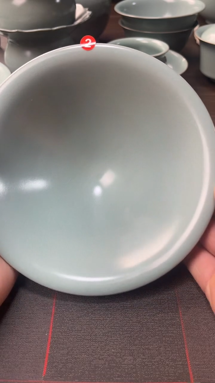 碗《陈二欢制》仿古釉 斗笠碗
