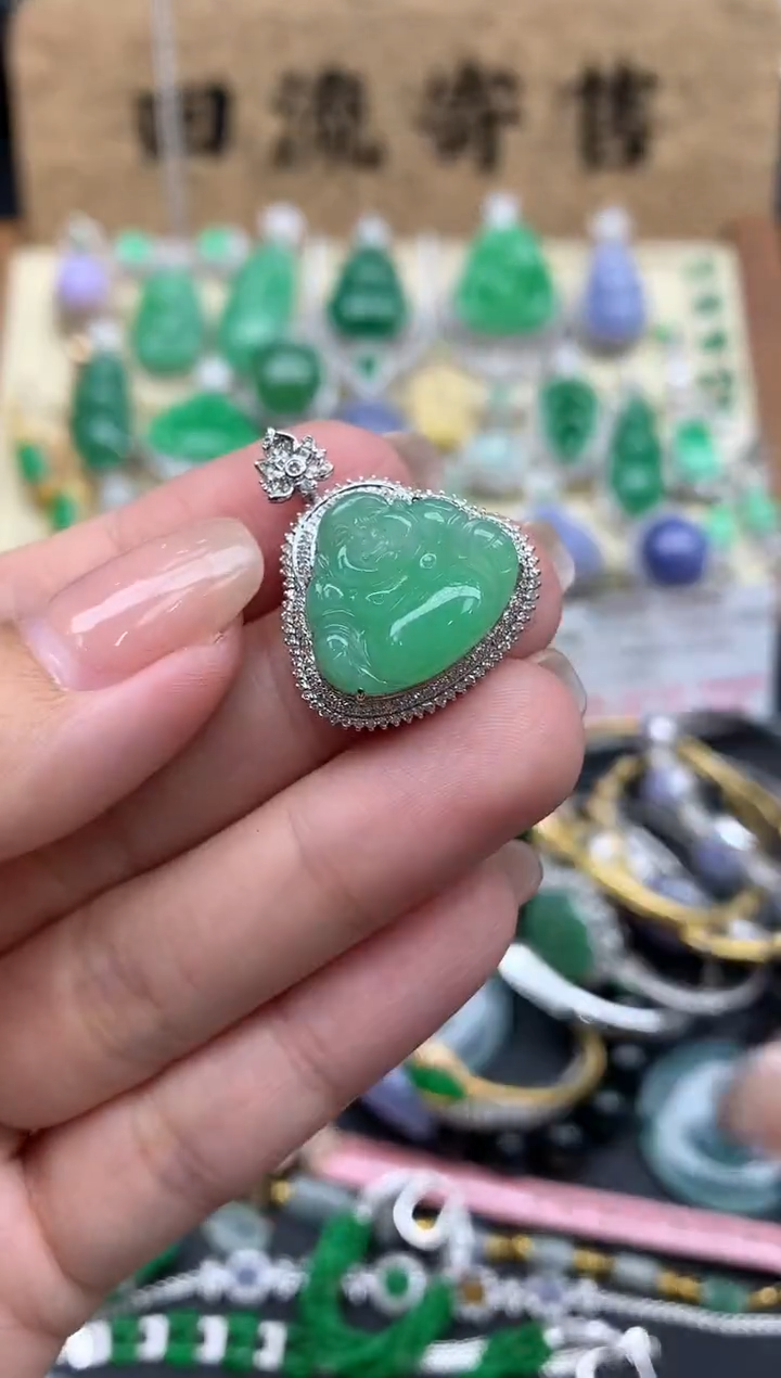 【闪购商品】翡翠颈饰18K金镶嵌562--中国好珍宝