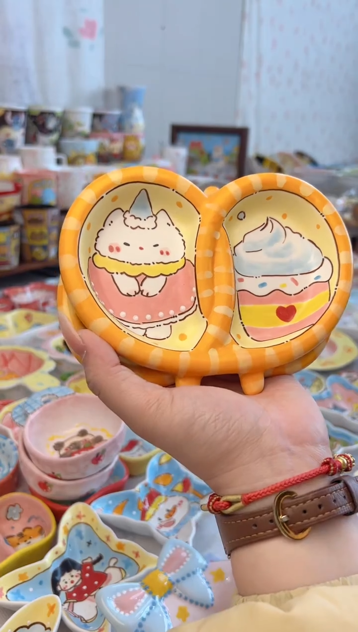 摆件陶景德镇陶瓷手绘微瑕
