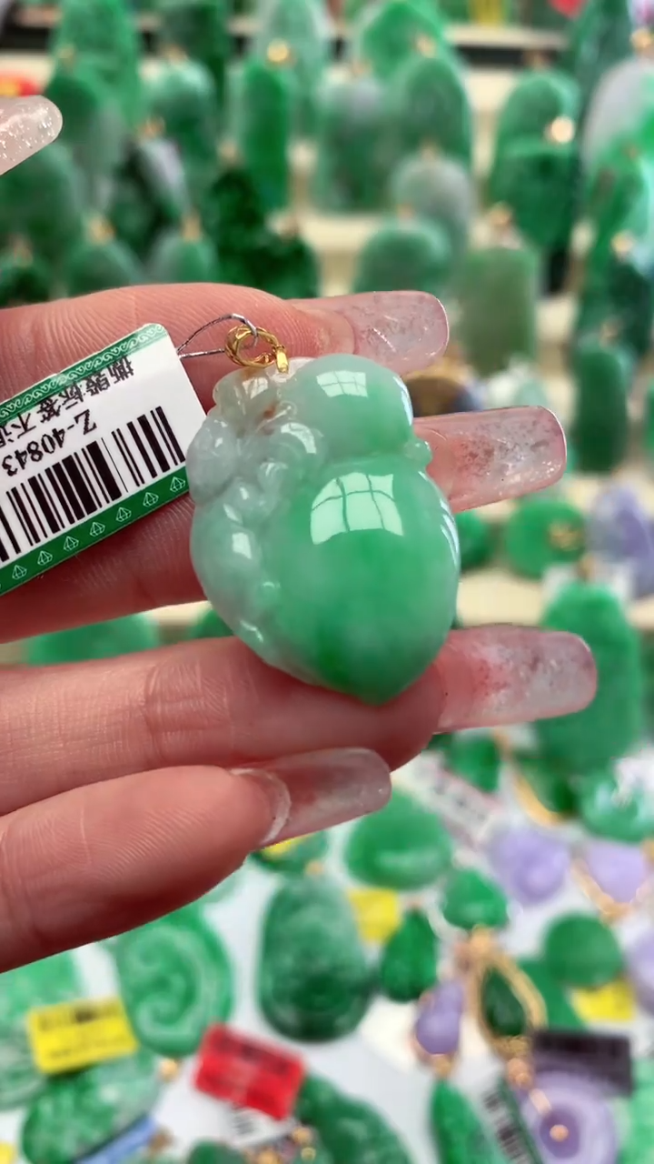 【闪购商品】翡翠颈饰18K金镶嵌挂件