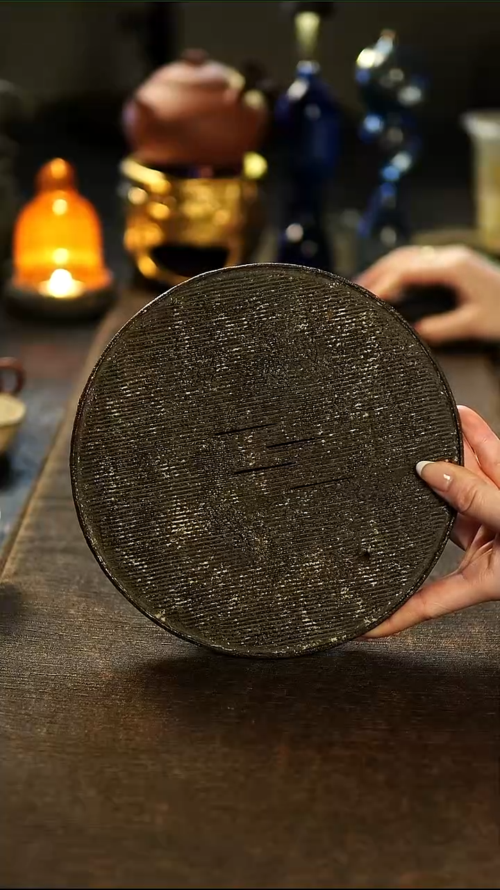 松风舍赤贫圆形壶承