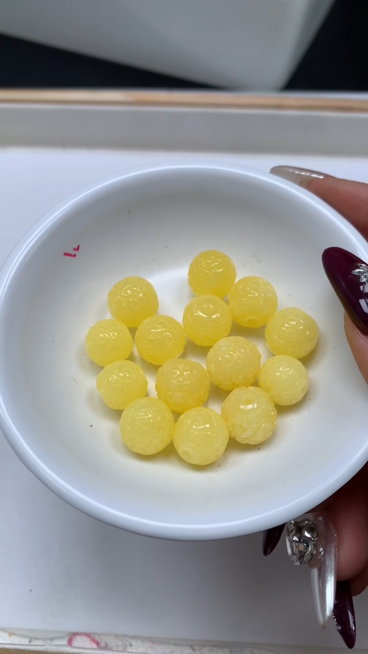 裸石蜜蜡未镶嵌M95 蜜蜡 回纹珠12mm10个8元