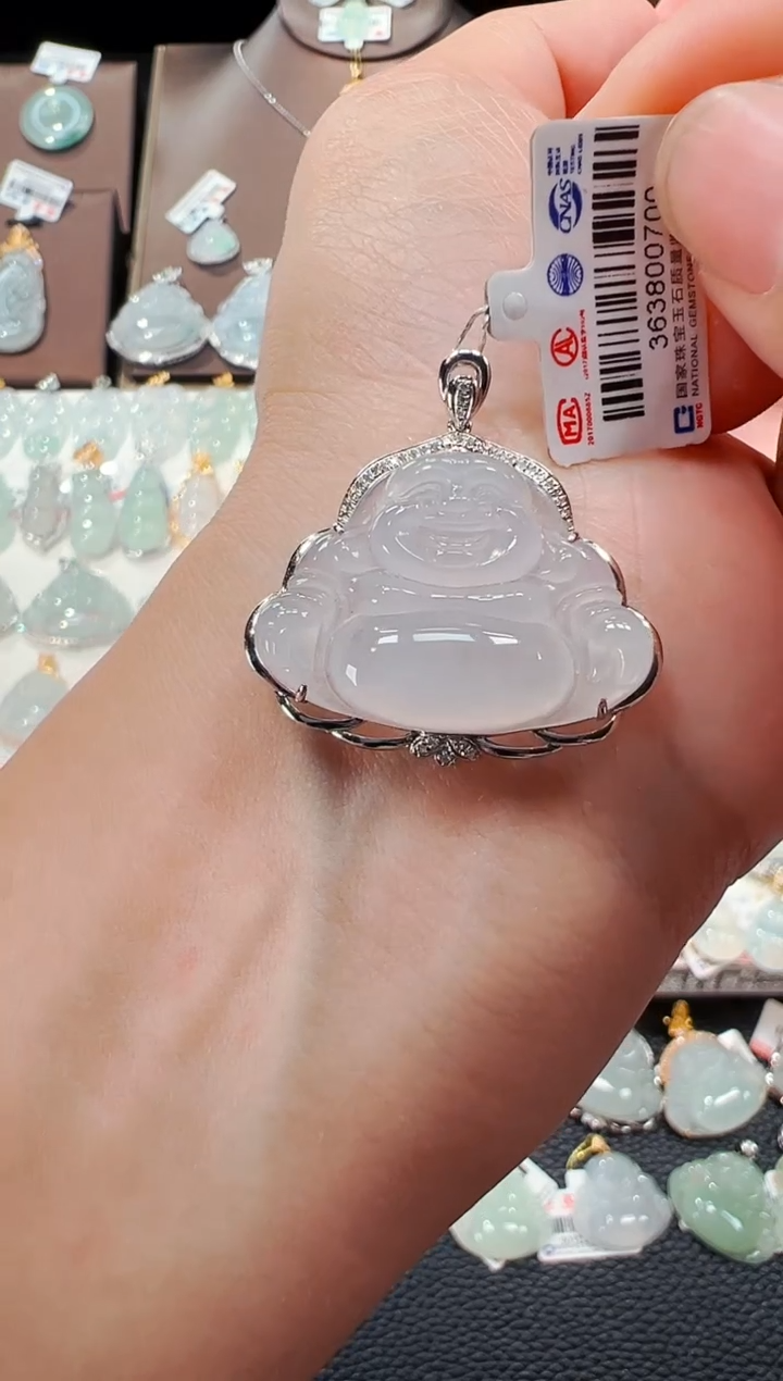 【闪购商品】翡翠吊坠(不含链)18K金镶嵌佛公吊坠700