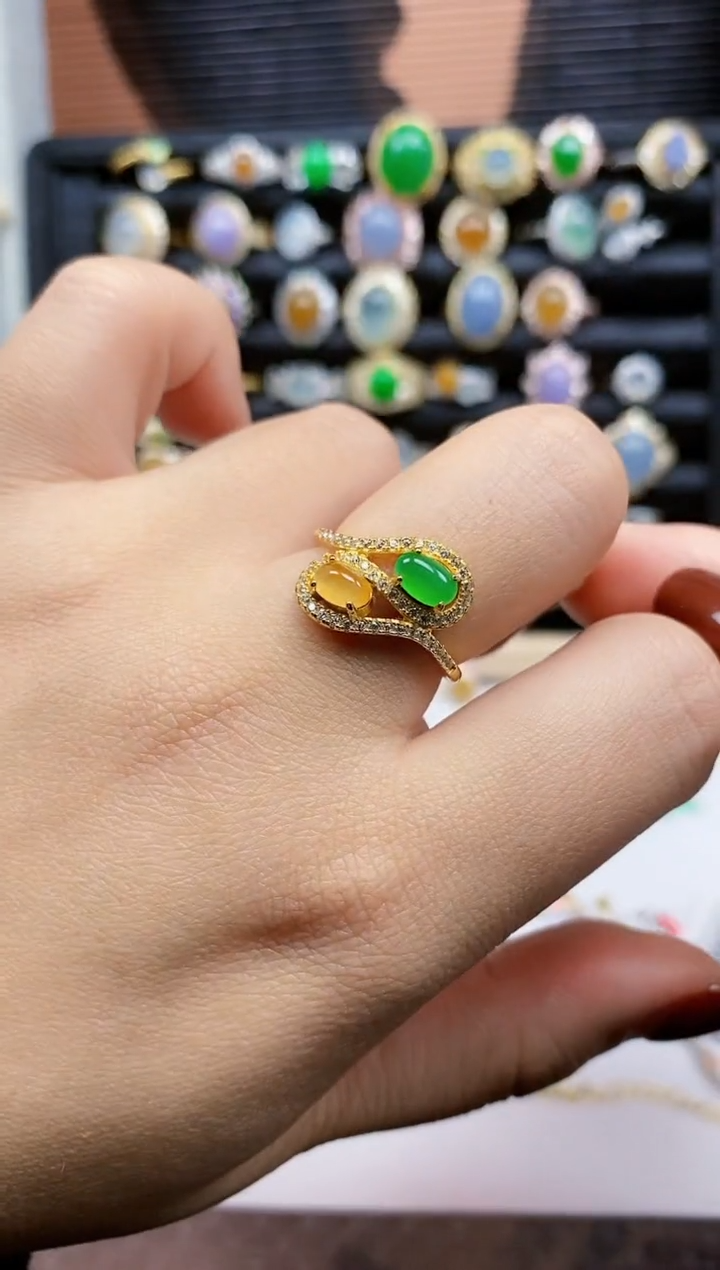 银S925镶嵌戒指翡翠448