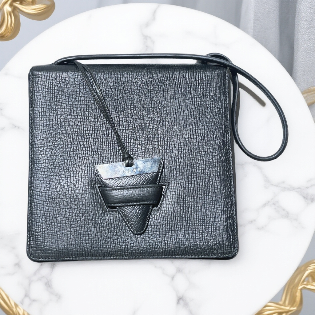 95新 LOEWE/罗意威  黑色单肩包 1705 8678 