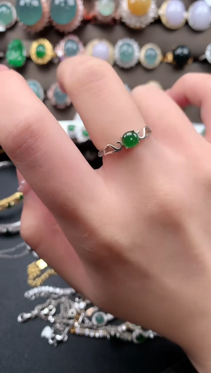 【闪购商品】翡翠戒指银S925镶嵌512412
