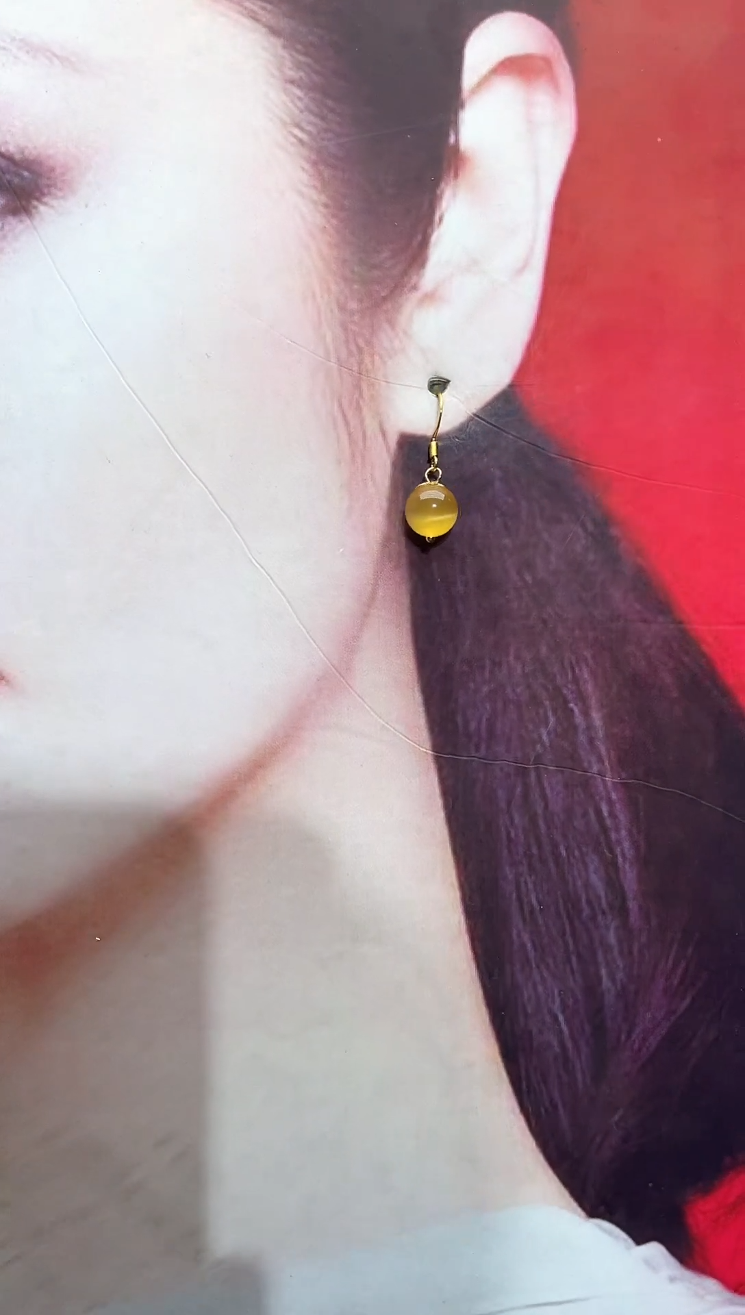 【闪购商品】玛瑙/玉髓耳坠14K金镶嵌时尚耳饰