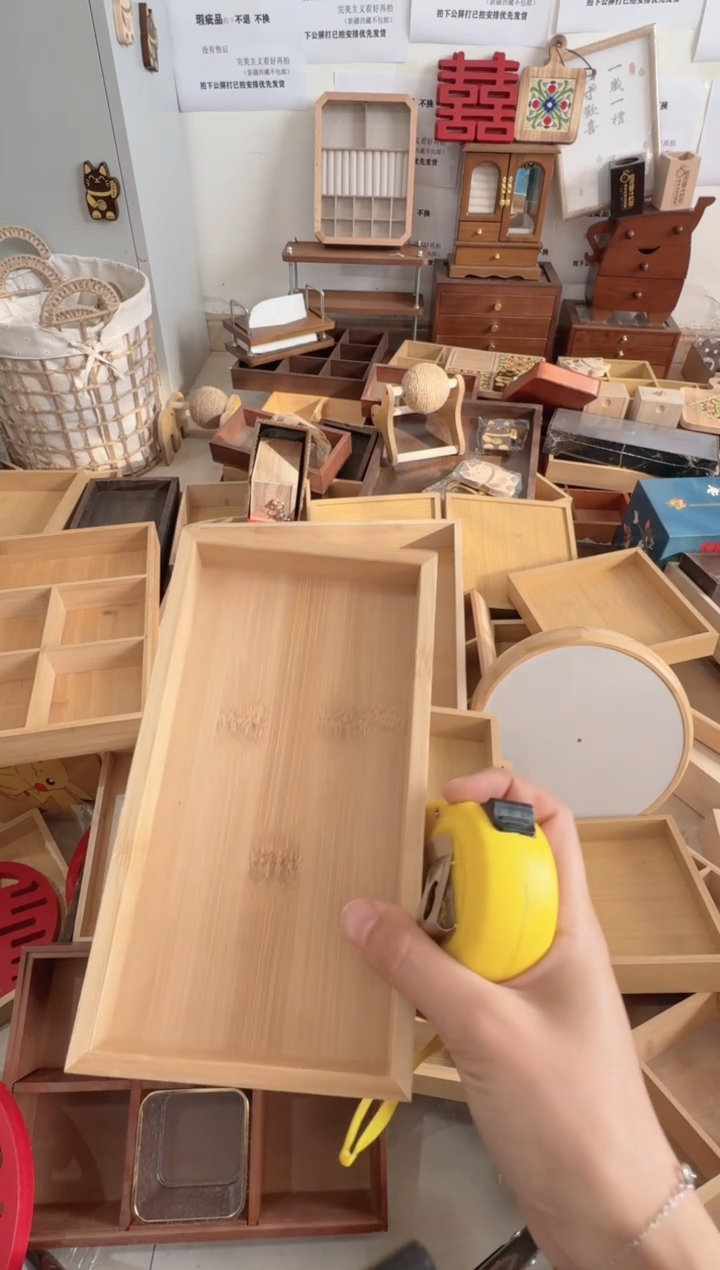 原木色竹木小托盘，拍下不退不换