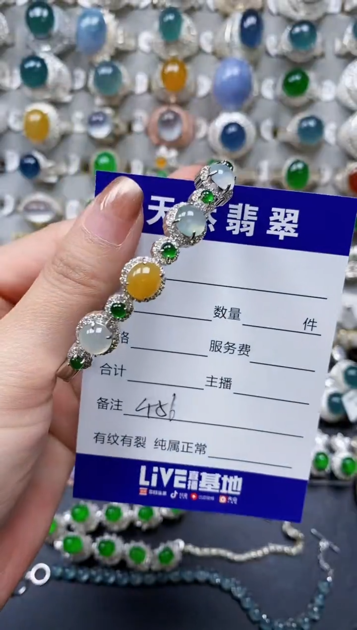 【闪购商品】翡翠手镯银S925镶嵌0456