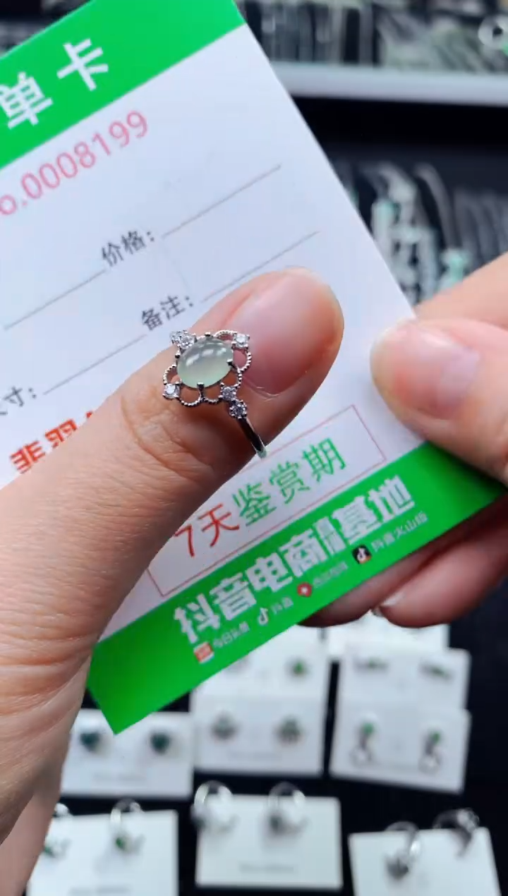 【闪购商品】翡翠戒指银S925镶嵌8199