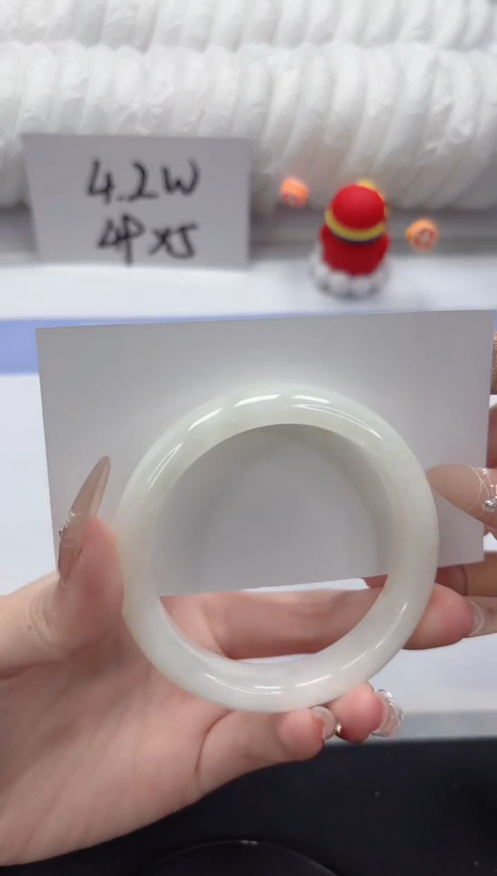 和田玉未镶嵌手镯A362-55.7