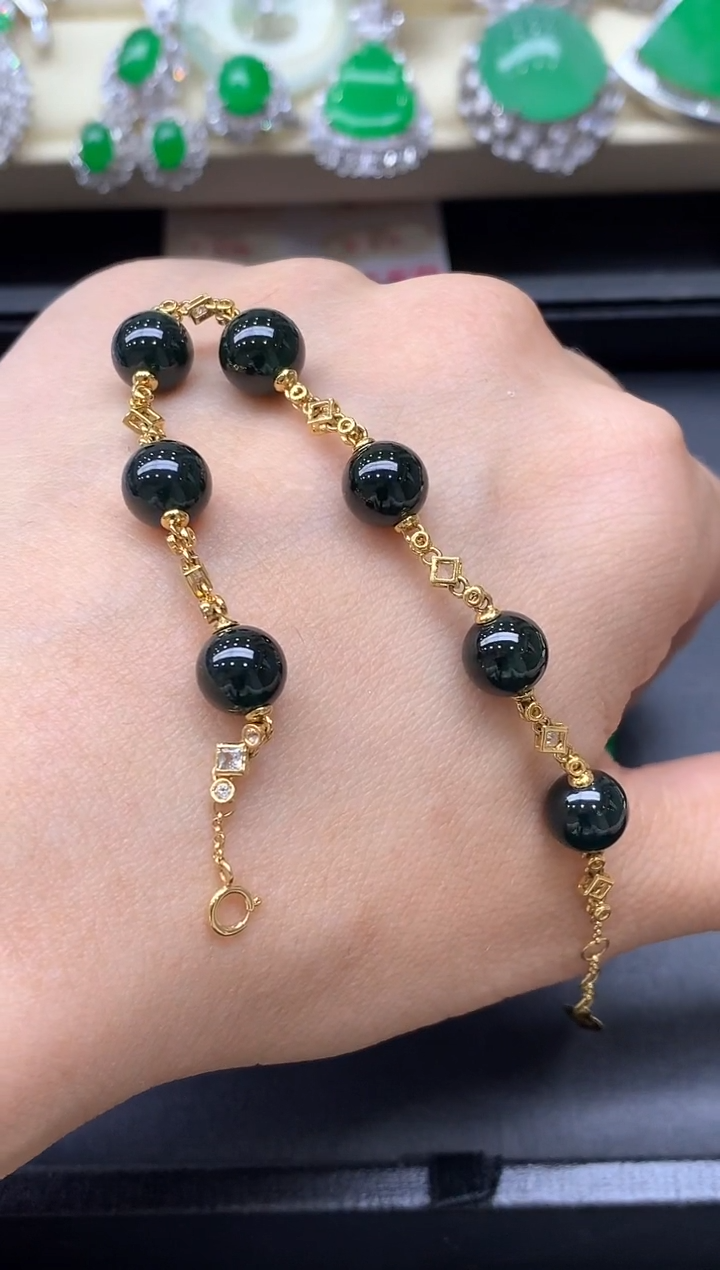 18K金镶嵌手链翡翠687-中国好珍宝