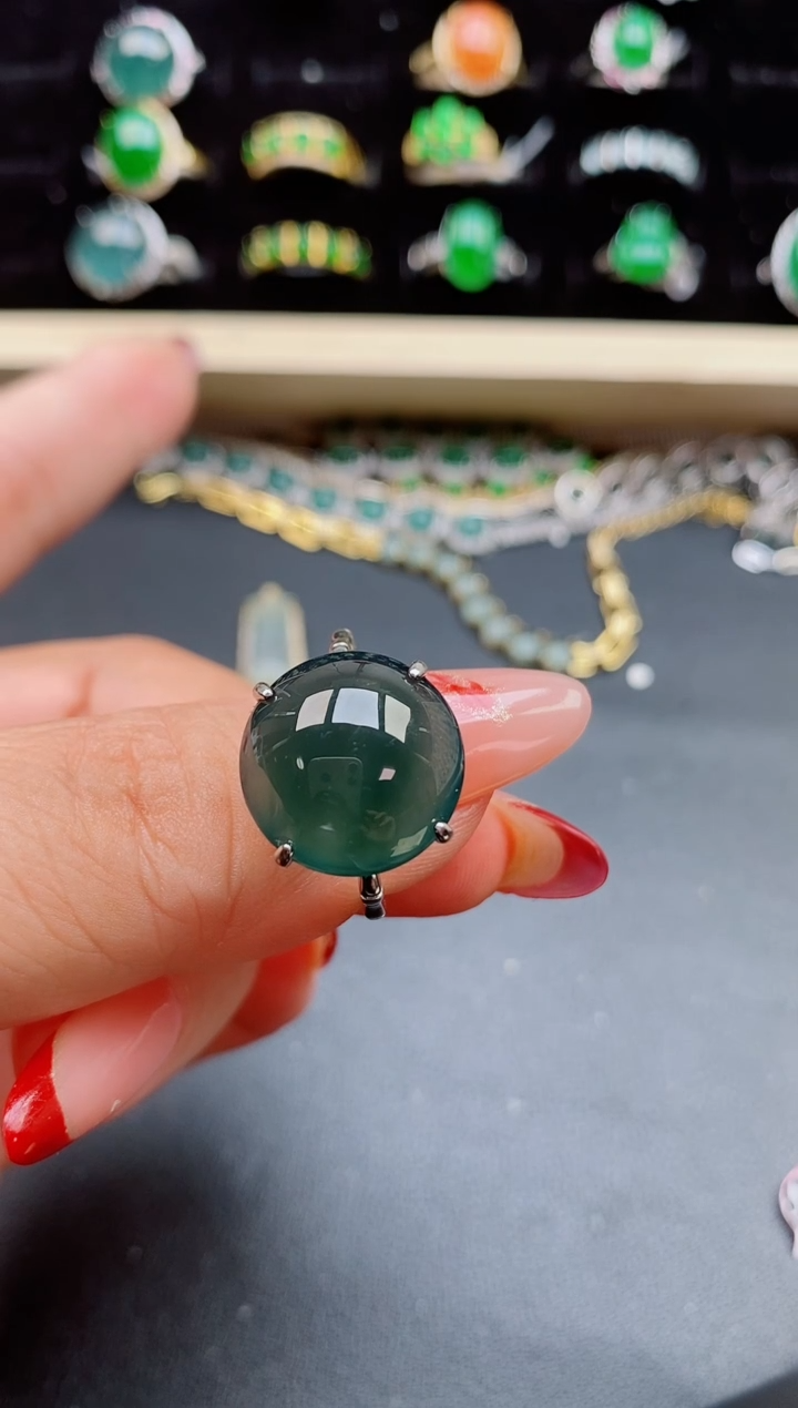 【闪购商品】翡翠戒指银S925镶嵌2132132
