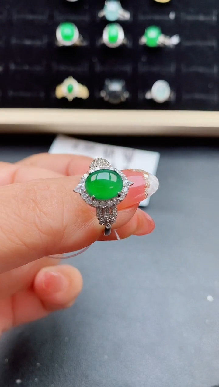 【闪购商品】翡翠戒指银S925镶嵌508550