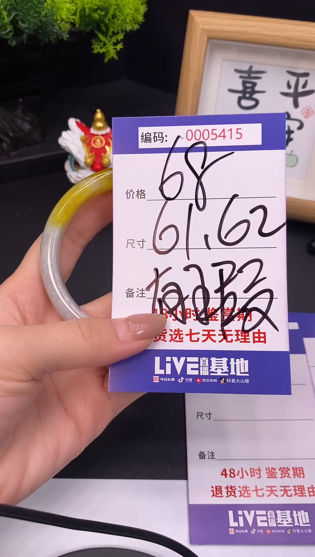 未镶嵌手镯翡翠0005415