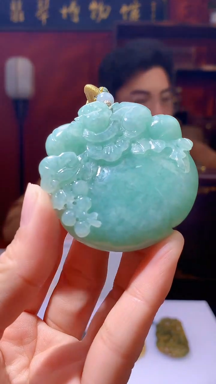 【闪购商品】定制翡翠未镶嵌1002hm-毛货挂件42