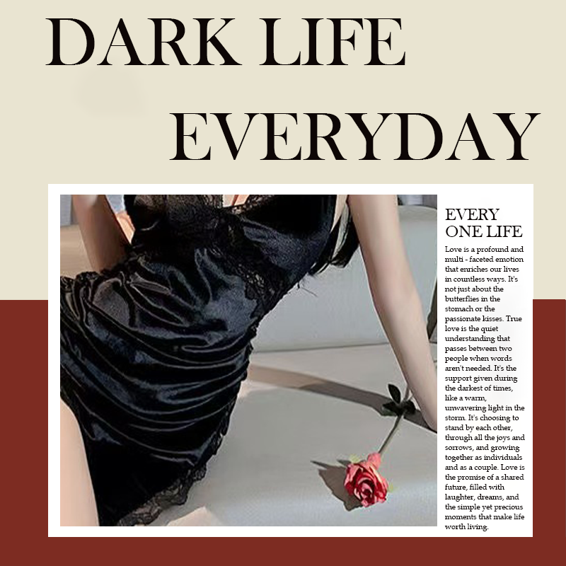 网红甜美性感火辣蕾丝可爱睡裙镂空纯欲风舒服女生睡衣