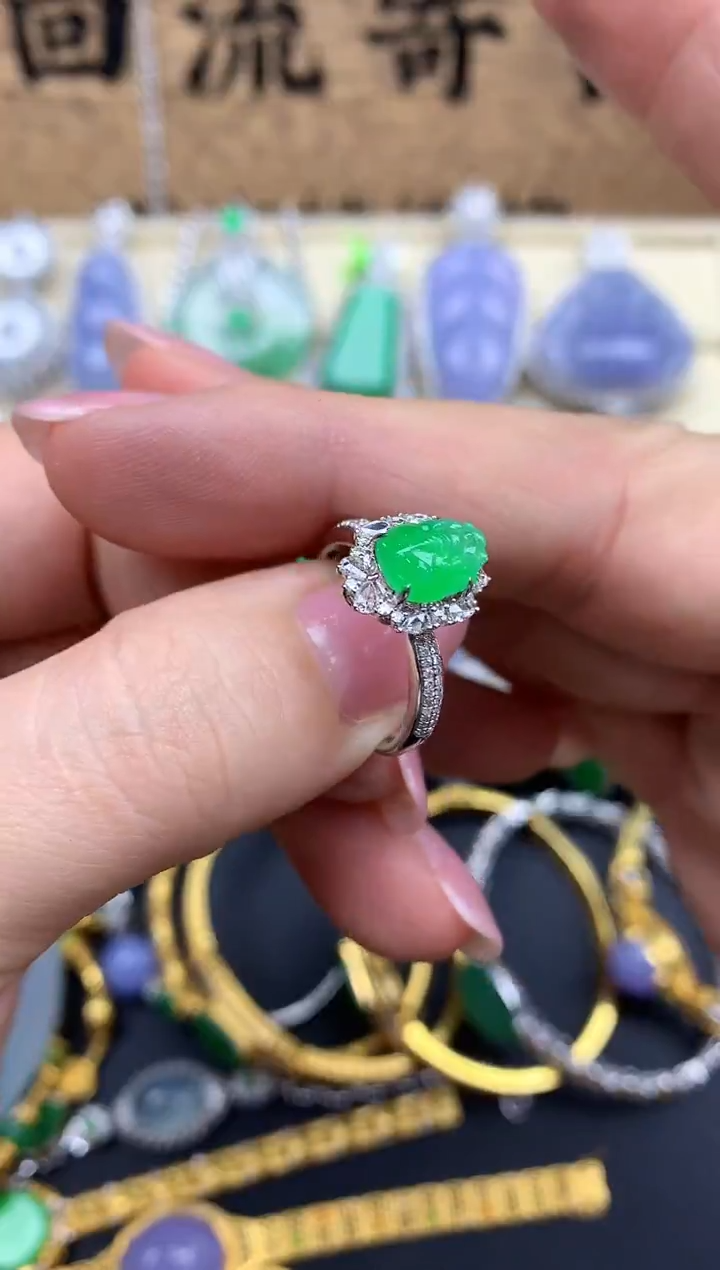 【闪购商品】翡翠戒指18K金镶嵌274-中国好珍宝