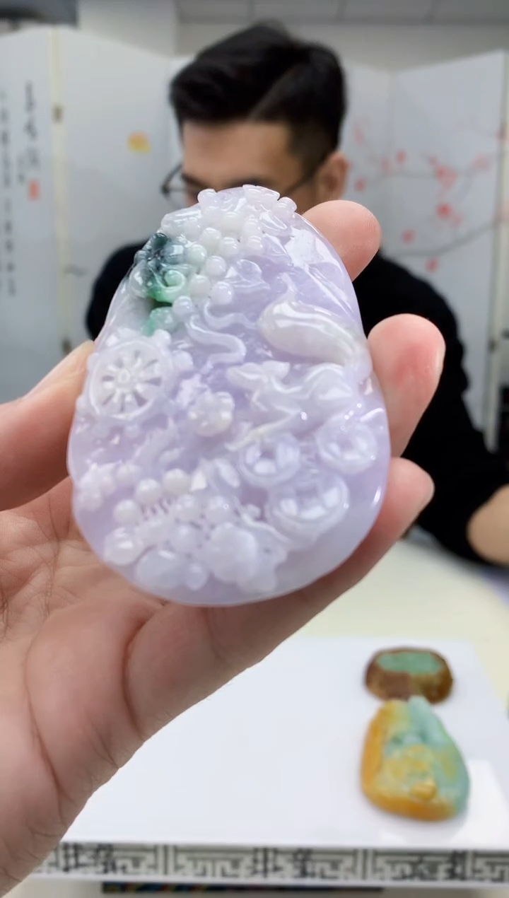 【闪购商品】定制翡翠未镶嵌5157bb-毛货挂件66