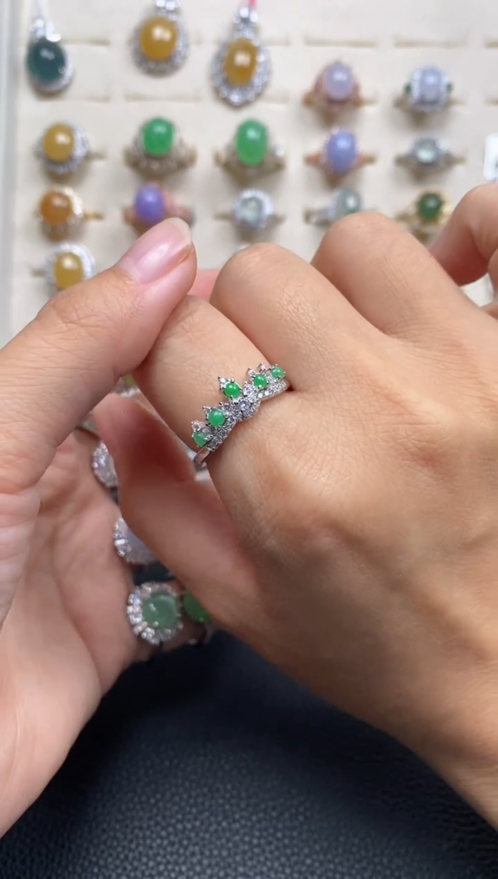 【闪购商品】翡翠戒指银S925镶嵌11111