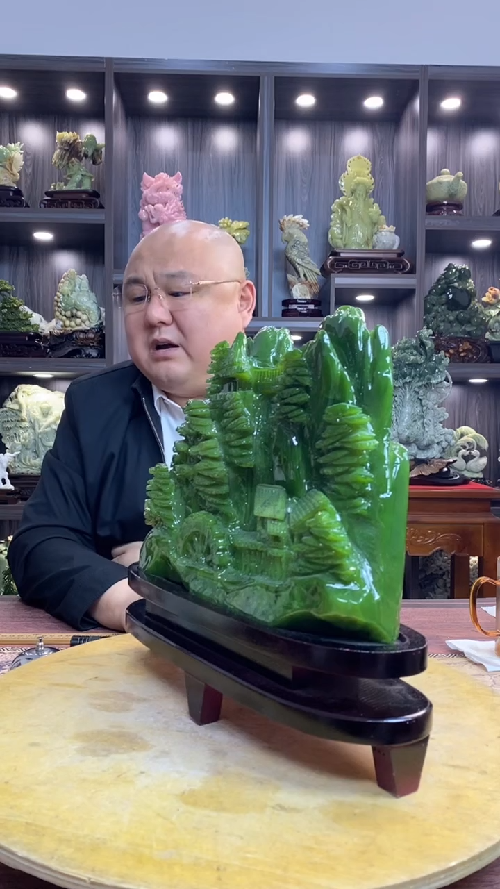 玉涅**生 玉岫岩料手工雕刻装饰摆件居家送礼一物一图精品摆件