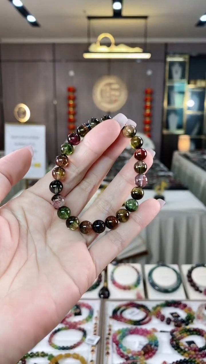 【闪购商品】碧玺西瓜单圈手串8mm+未镶嵌（多样性发一条）hon