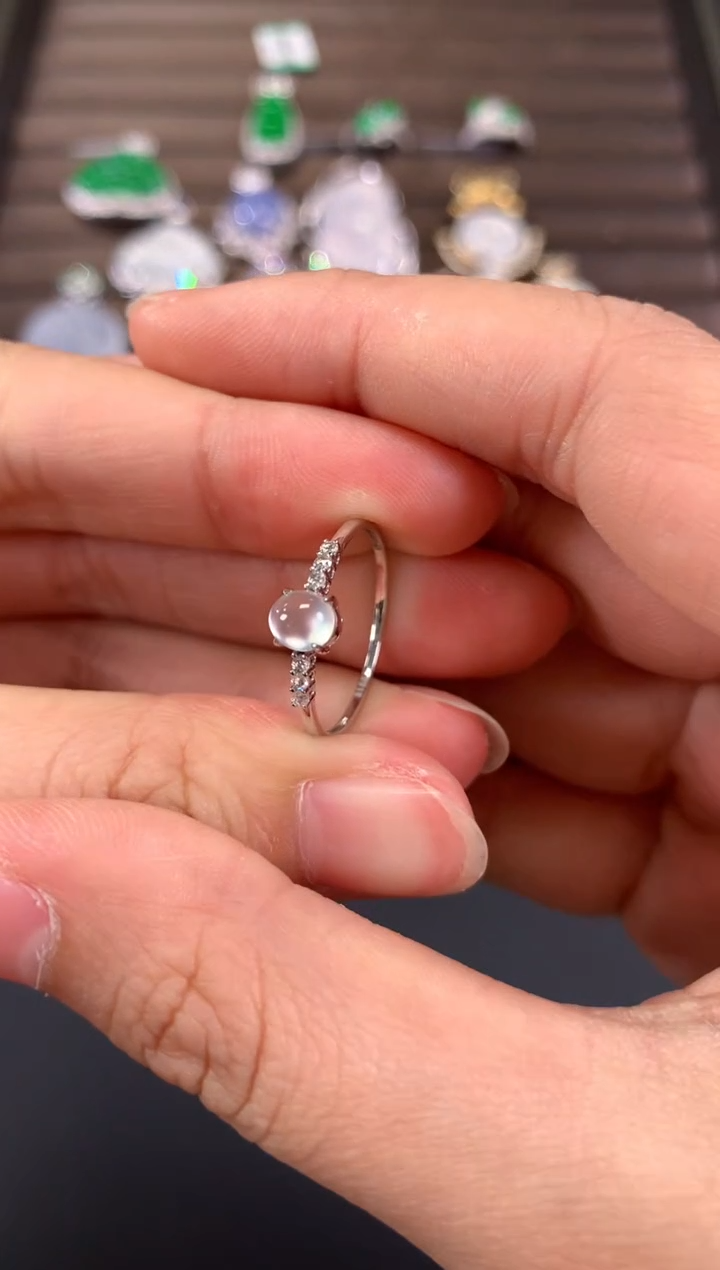 【闪购商品】翡翠戒指18K金镶嵌A379|(多样性发货）拍一发一