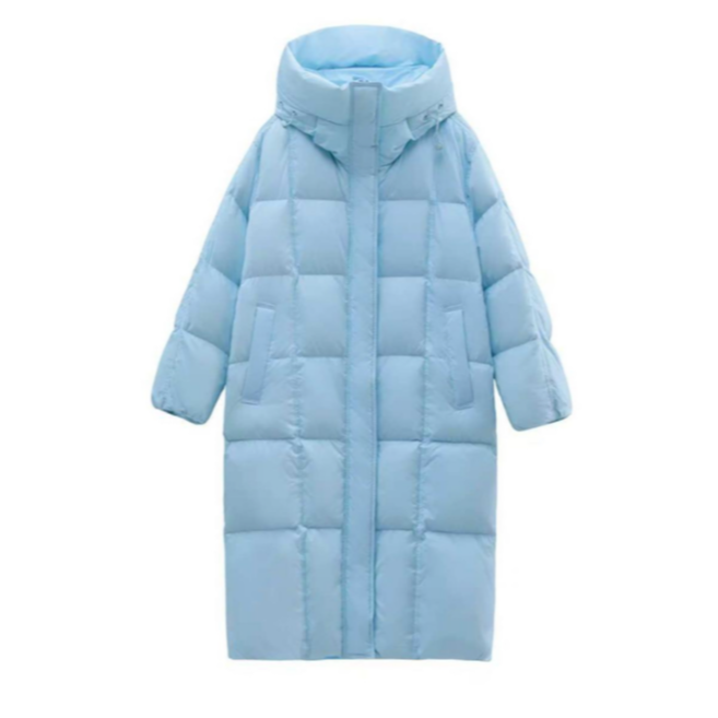 2025冬季长款女加厚时尚休闲极简通勤风羽绒服80886