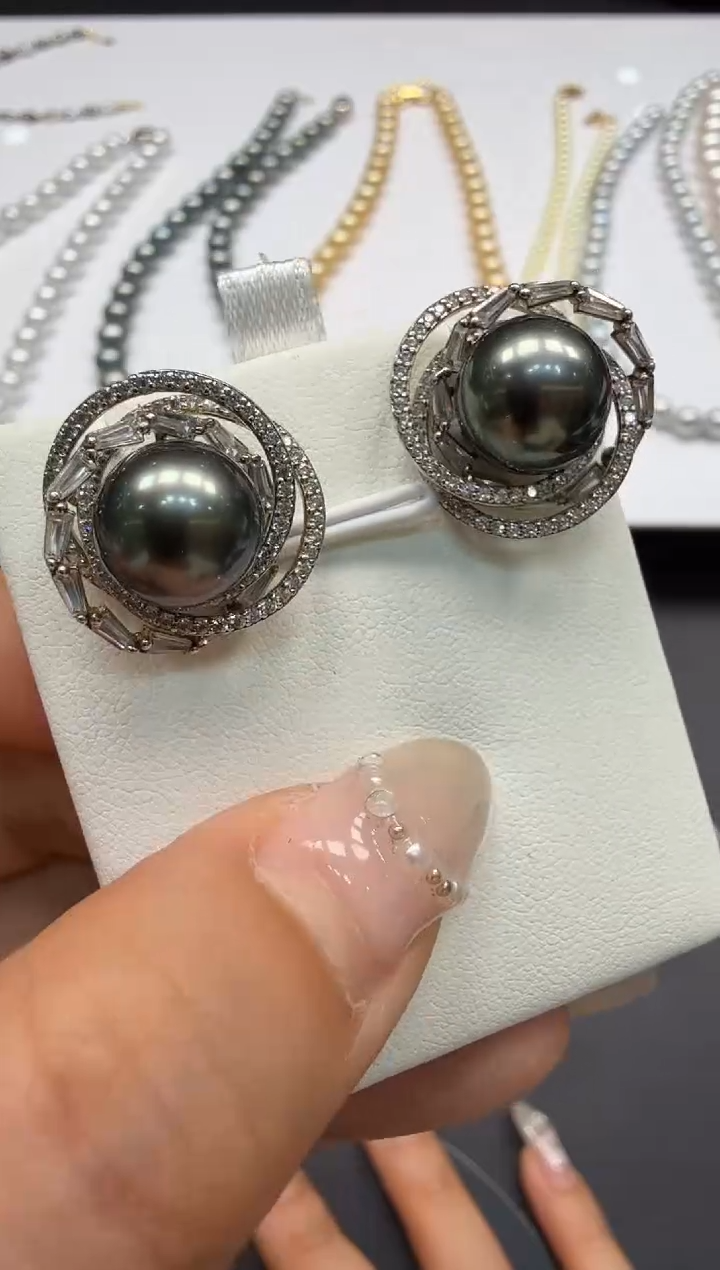 银S925镶嵌耳饰海水珍珠 H1223-1277-211