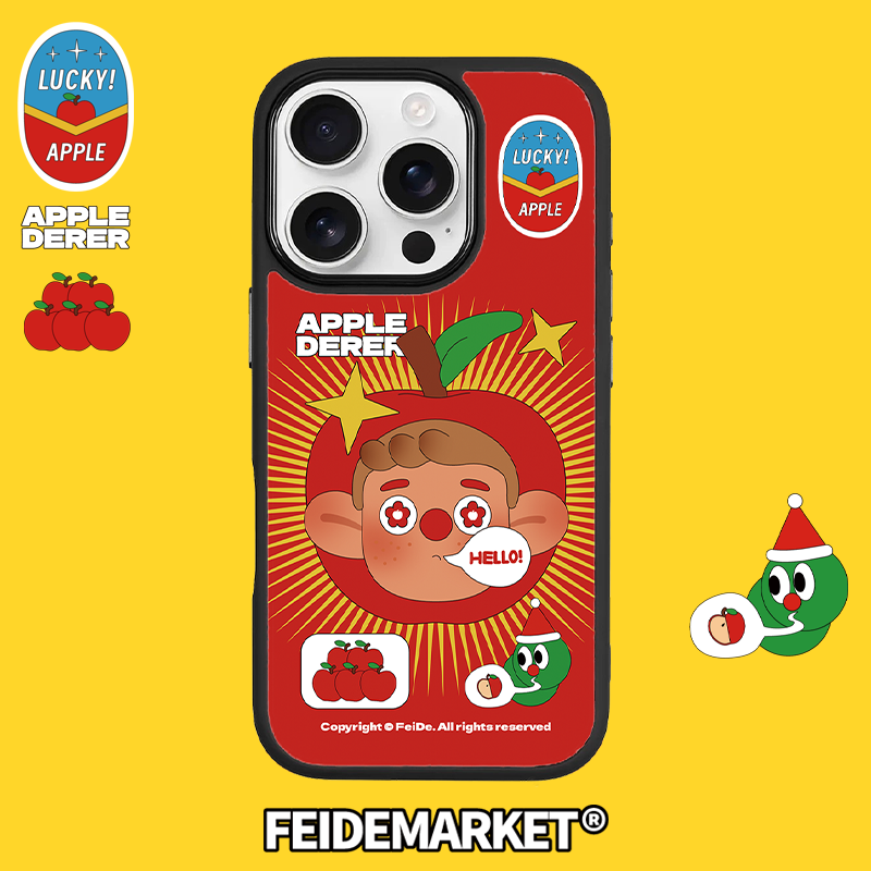 FeiDeMarket主理人合作-磁吸-亲肤磨砂平安果适用iPhone14-17系列