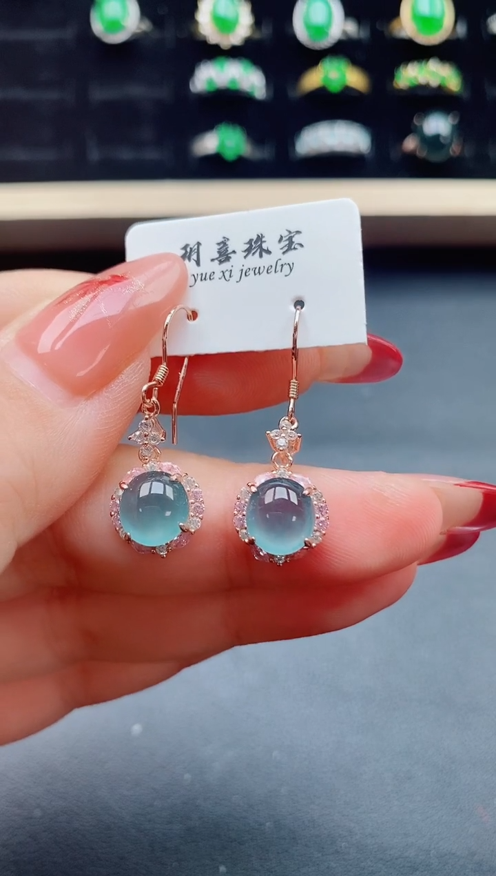 【闪购商品】翡翠耳饰银S925镶嵌321321