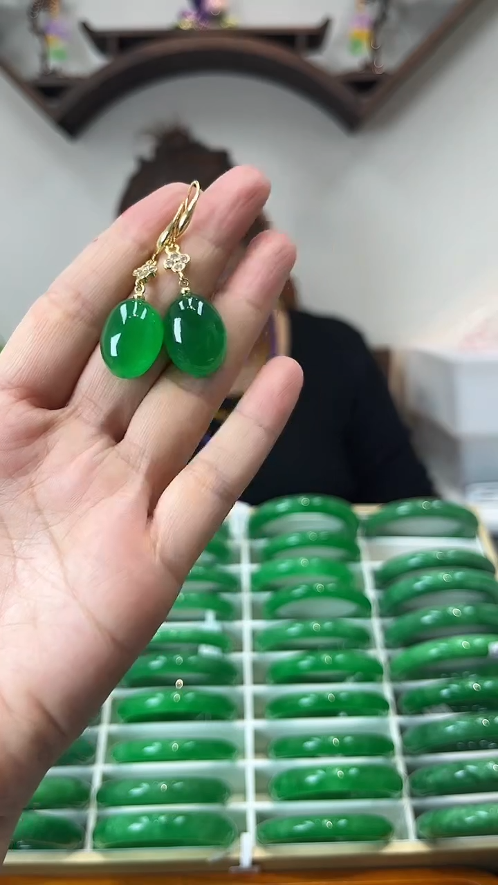 【闪购商品】砖雕闪34 那边色蛋面耳坠