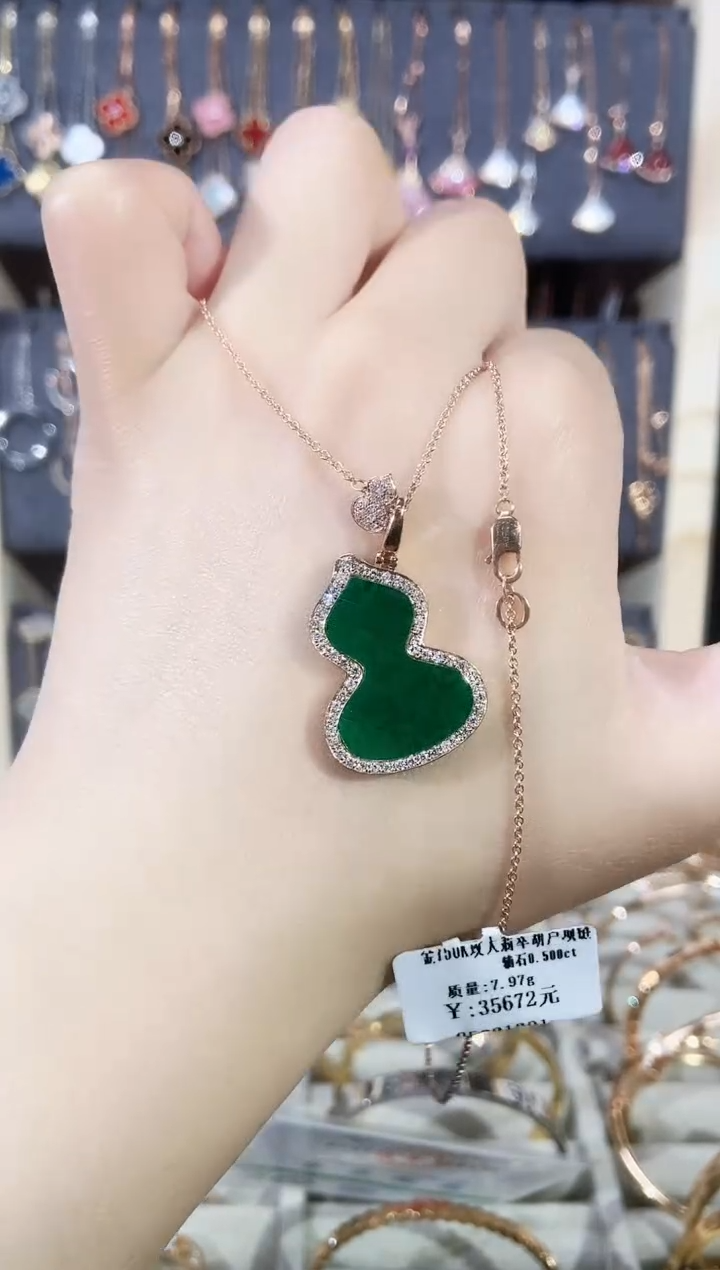 套链钻石18K金镶嵌钻石K玫