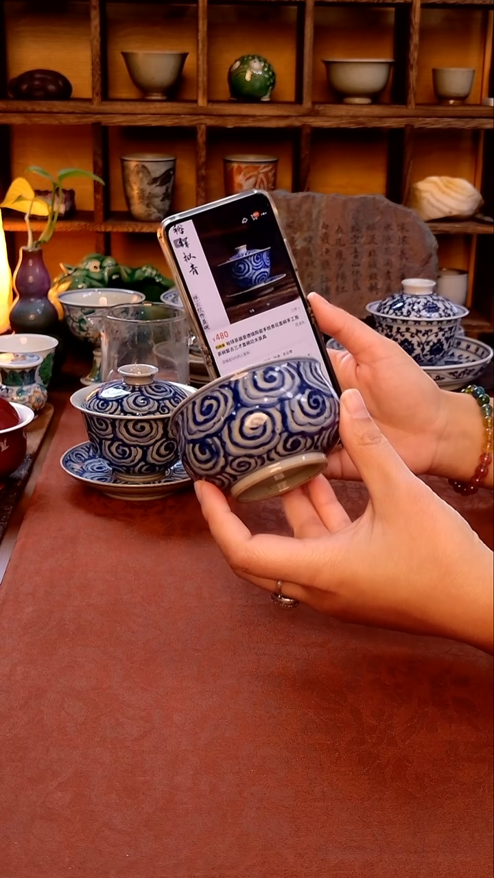 【手工手绘祥云仿古泥禅定杯】